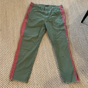 MOTHER SHAKER STEP FRAY CHINOS WITH RED STRIPE